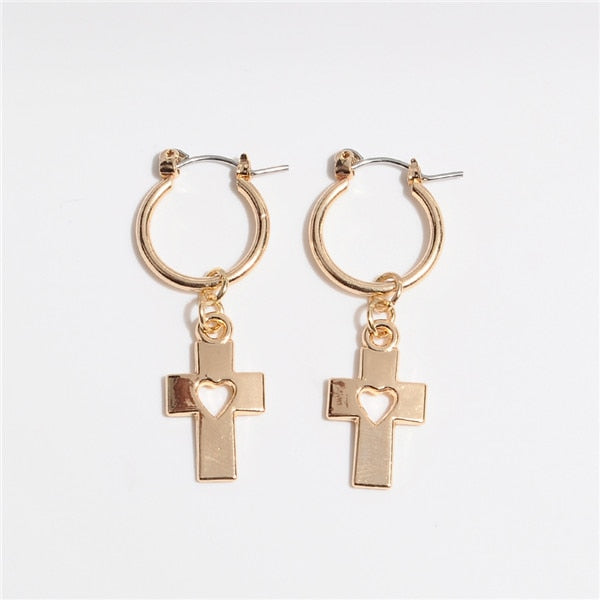 Endless hoop earrings for women cartilage  cross heart earring  color hoop earrings jewelry gift for girls