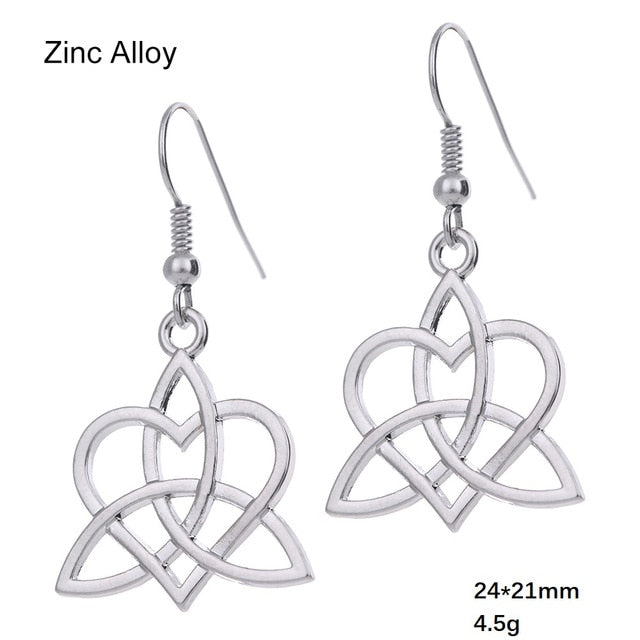 Teamer Irish Celtics Knot Pendant Necklace Simple Fashion Jewelry Silver Color Magic Wicca Viking Necklace for Female Adjustable