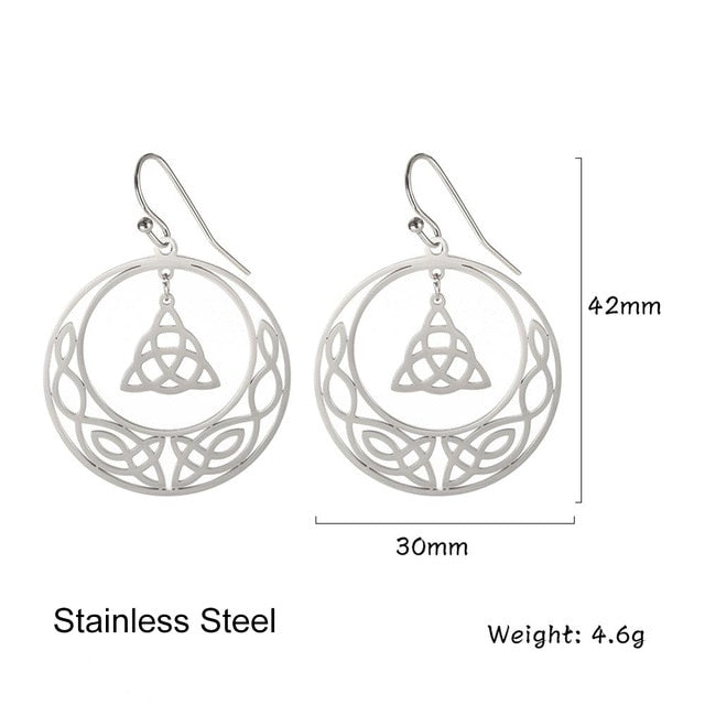 Teamer Irish Celtics Knot Pendant Necklace Simple Fashion Jewelry Silver Color Magic Wicca Viking Necklace for Female Adjustable