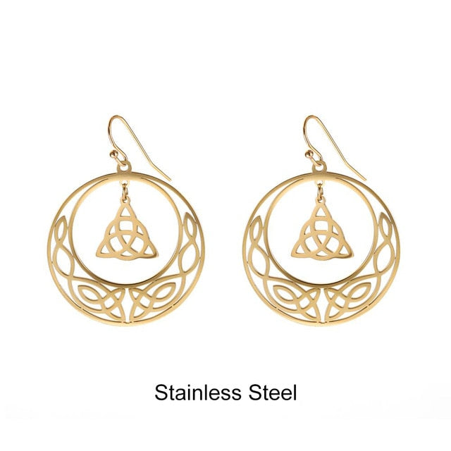 Teamer Irish Celtics Knot Pendant Necklace Simple Fashion Jewelry Silver Color Magic Wicca Viking Necklace for Female Adjustable