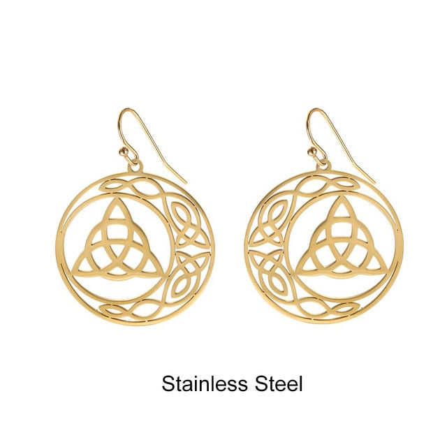 Teamer Irish Celtics Knot Pendant Necklace Simple Fashion Jewelry Silver Color Magic Wicca Viking Necklace for Female Adjustable