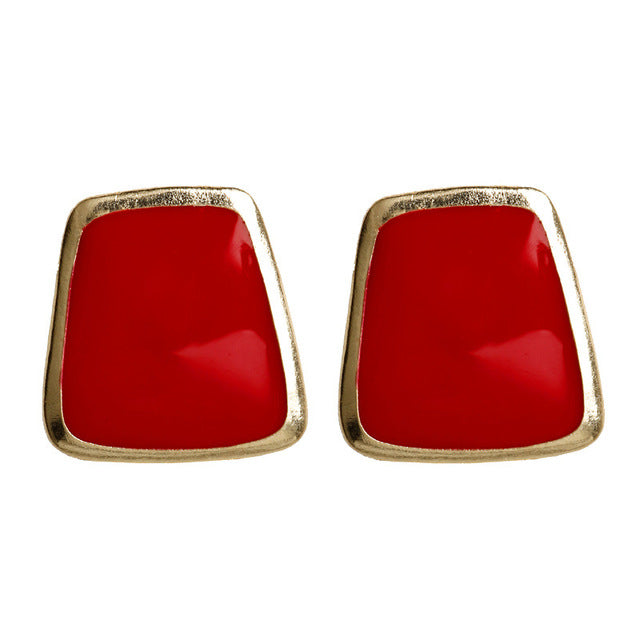 5Colors Black/White Enamel Korean Stud Earrings For Women 2019 Fashion Jewlery Simple Female Earring Oorbellen Aretes De Mujer