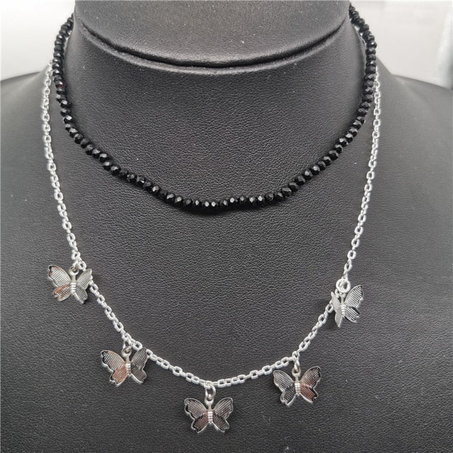JCYMONG Bohemian Cute Butterfly Choker Necklace For Women Gold Silver Color Clavicle Chain 2020 Fashion Female Chocker Jewelry