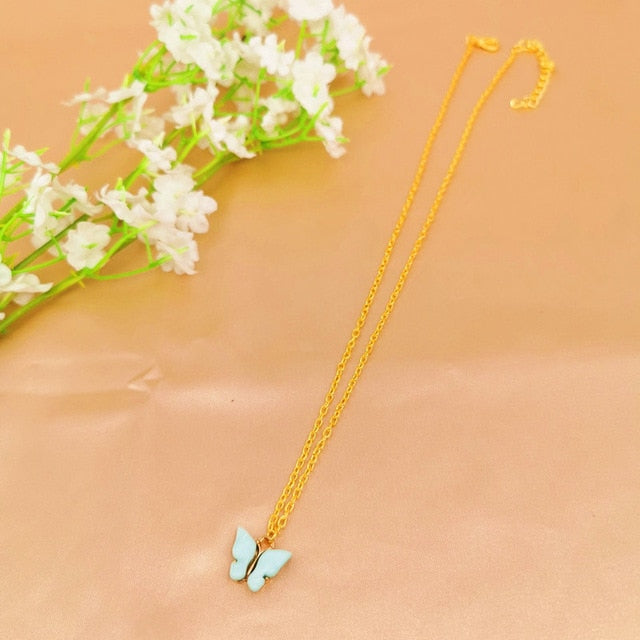 JCYMONG Bohemian Cute Butterfly Choker Necklace For Women Gold Silver Color Clavicle Chain 2020 Fashion Female Chocker Jewelry
