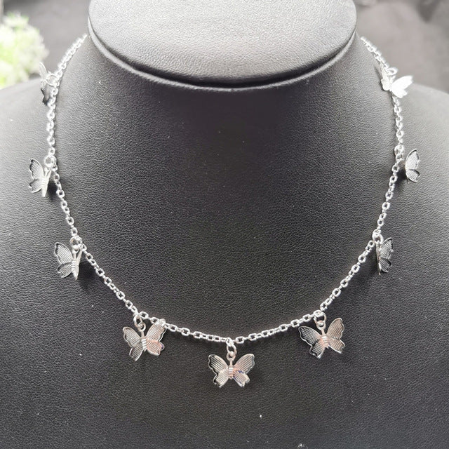 JCYMONG Bohemian Cute Butterfly Choker Necklace For Women Gold Silver Color Clavicle Chain 2020 Fashion Female Chocker Jewelry
