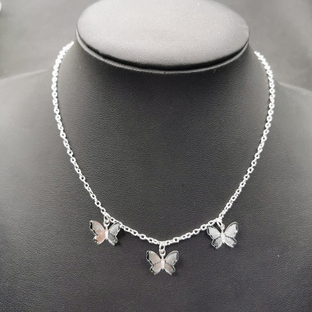 JCYMONG Bohemian Cute Butterfly Choker Necklace For Women Gold Silver Color Clavicle Chain 2020 Fashion Female Chocker Jewelry