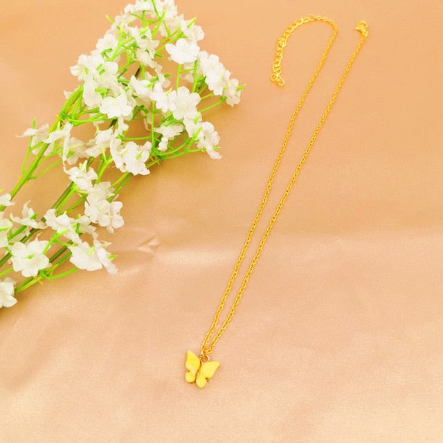JCYMONG Bohemian Cute Butterfly Choker Necklace For Women Gold Silver Color Clavicle Chain 2020 Fashion Female Chocker Jewelry