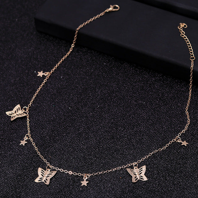 Small Animal Butterfly Stars Chain Necklaces for Women Hot Sale Gold Silver Color Clavicle Chain Necklaces Jewelry Accessories