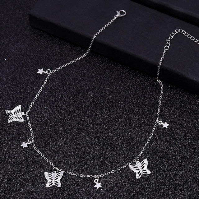 Small Animal Butterfly Stars Chain Necklaces for Women Hot Sale Gold Silver Color Clavicle Chain Necklaces Jewelry Accessories