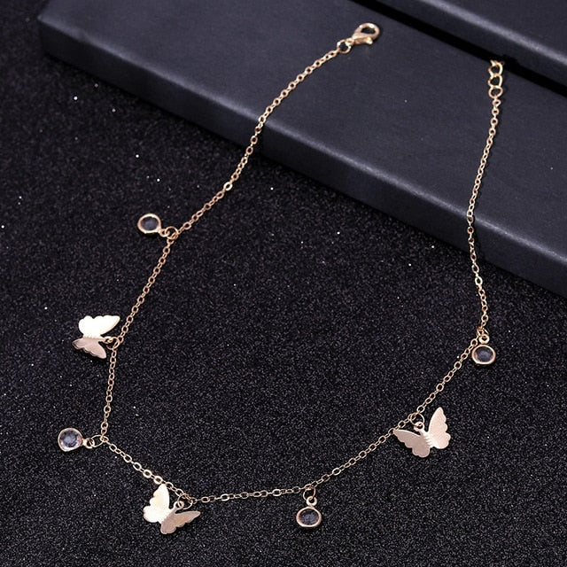 Small Animal Butterfly Stars Chain Necklaces for Women Hot Sale Gold Silver Color Clavicle Chain Necklaces Jewelry Accessories