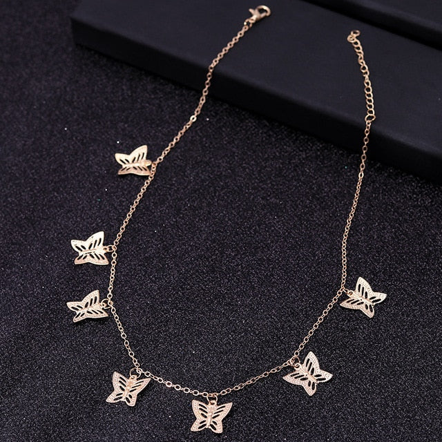 Small Animal Butterfly Stars Chain Necklaces for Women Hot Sale Gold Silver Color Clavicle Chain Necklaces Jewelry Accessories