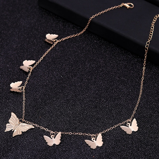 Small Animal Butterfly Stars Chain Necklaces for Women Hot Sale Gold Silver Color Clavicle Chain Necklaces Jewelry Accessories