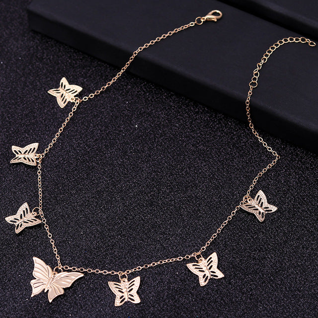 Small Animal Butterfly Stars Chain Necklaces for Women Hot Sale Gold Silver Color Clavicle Chain Necklaces Jewelry Accessories