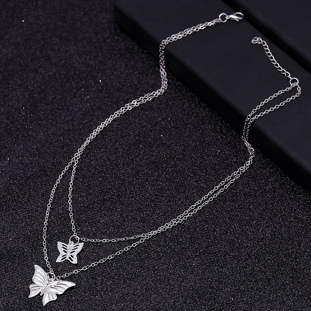 Small Animal Butterfly Stars Chain Necklaces for Women Hot Sale Gold Silver Color Clavicle Chain Necklaces Jewelry Accessories