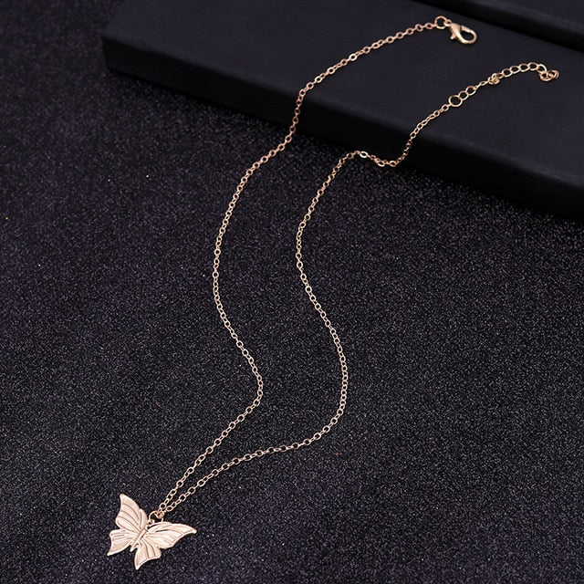 Small Animal Butterfly Stars Chain Necklaces for Women Hot Sale Gold Silver Color Clavicle Chain Necklaces Jewelry Accessories