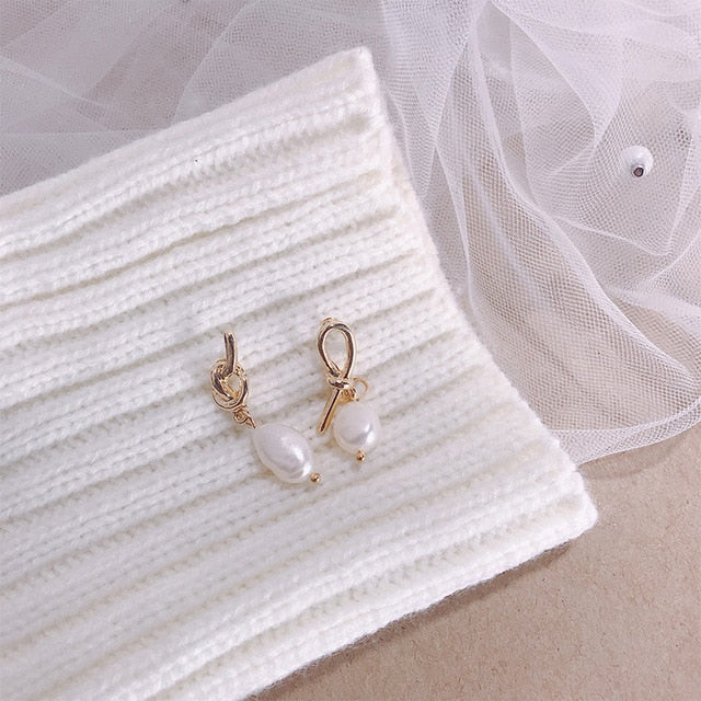 2019 New Crystal Pearl Tassel Earrings Female Long Paragraph Geometric Pendant Earrings Wedding Fashion Jewelry Jewelry Gifts