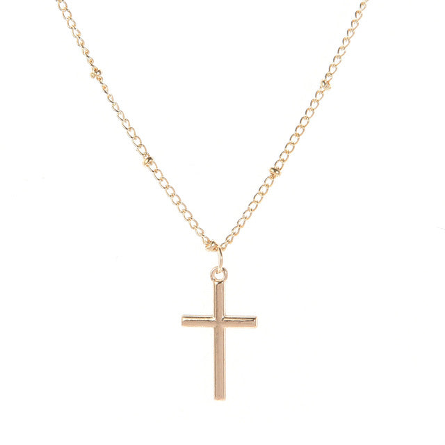 SUMENG New Fashion Summer Gold Chain Cross Necklace Small Gold Cross Religious Jewelry For Women 2020 Wholesale
